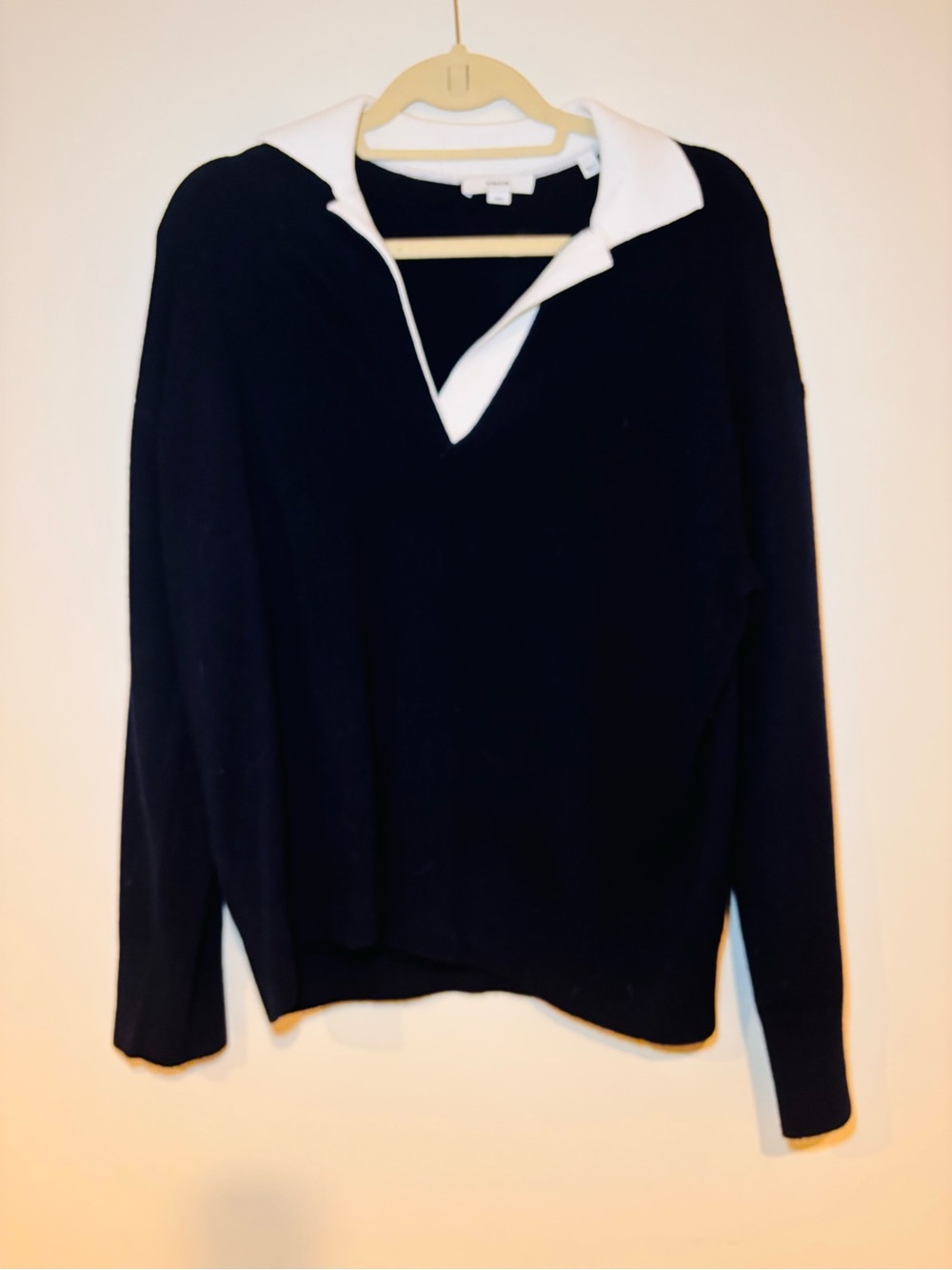 Vince Sark Navy Sweater with White Collar